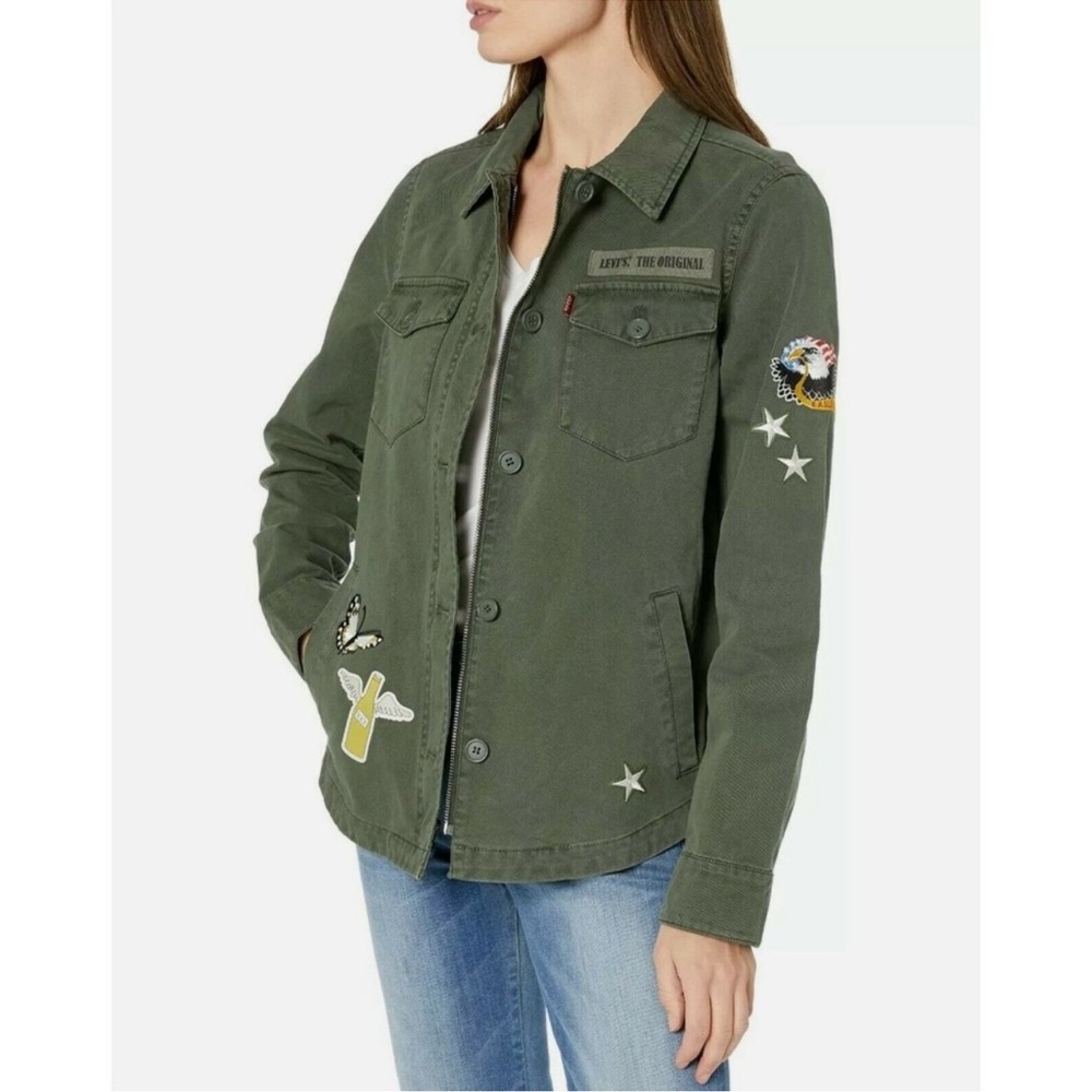 Levi's Women's Olive Utility Jacket with Patches